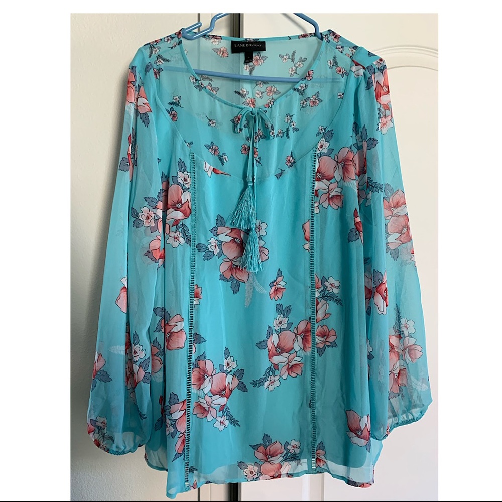 Lane Bryant women tunic Blouse size 16 aqua